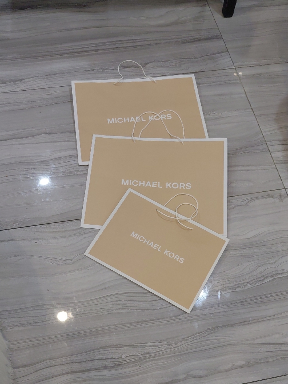 Michael Kors Beige Shopping Bags - Set of 3